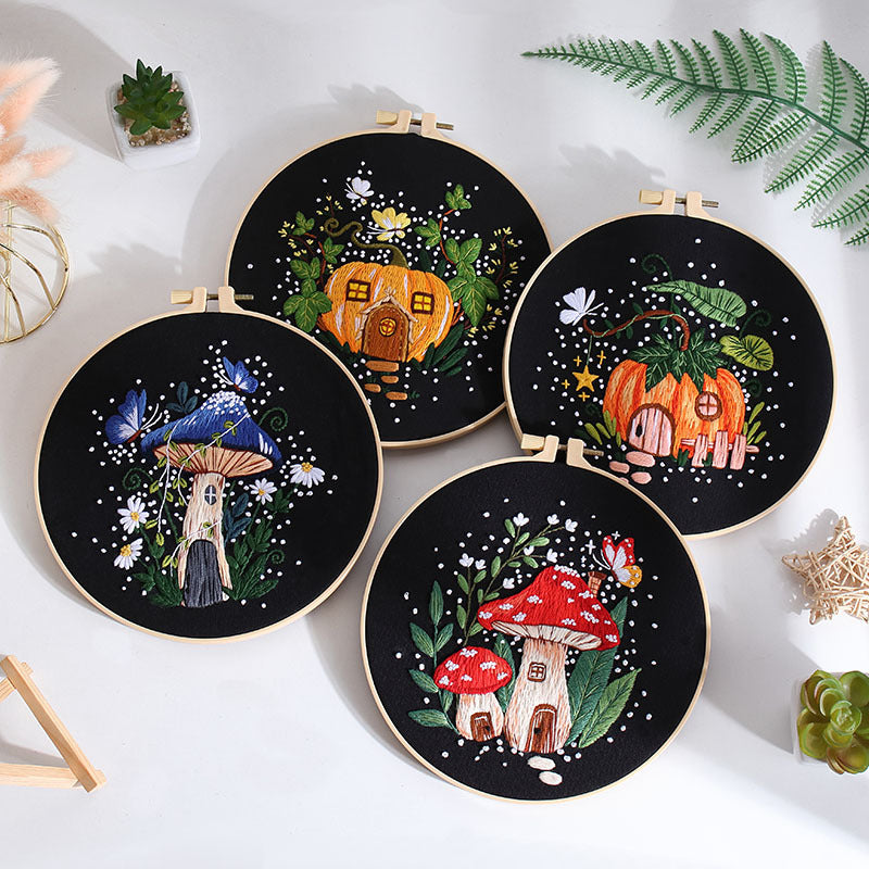 Mushroom Pumpkin Handmade Embroidery Material Package
