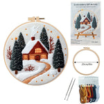 Christmas Snow House Series Embroidery Material Package English