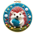 Stamp Wool Felt Painting With Embroidery Frame Material