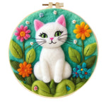 Stamp Wool Felt Painting With Embroidery Frame Material