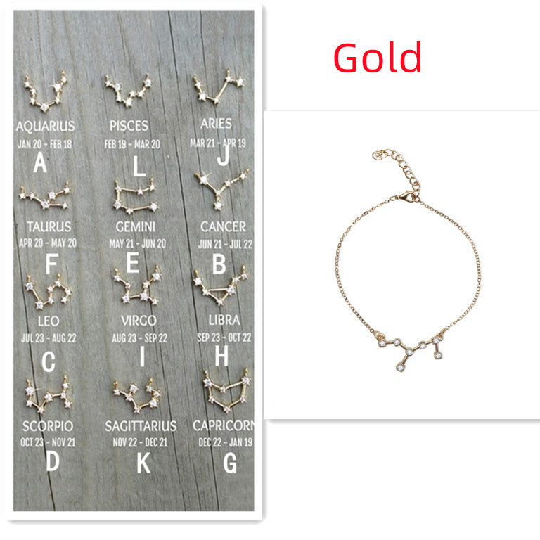 Zodiac Bracelet Crystal Bracelet Lady Gift