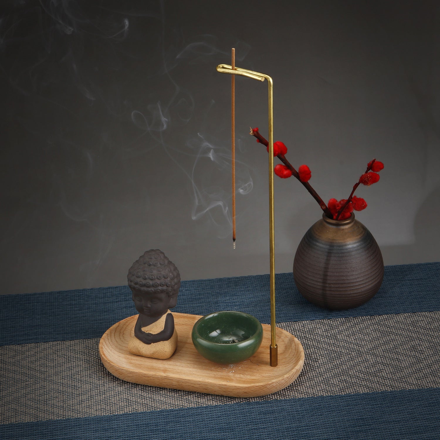 Backflow Incense Burner Incense Holder Ceramic Bowl Aromatherapy Chinese-style Three-piece Set