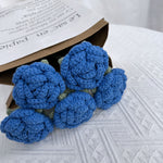 Overturn Pointed Rose Wool Hand-woven Flower Finished Product