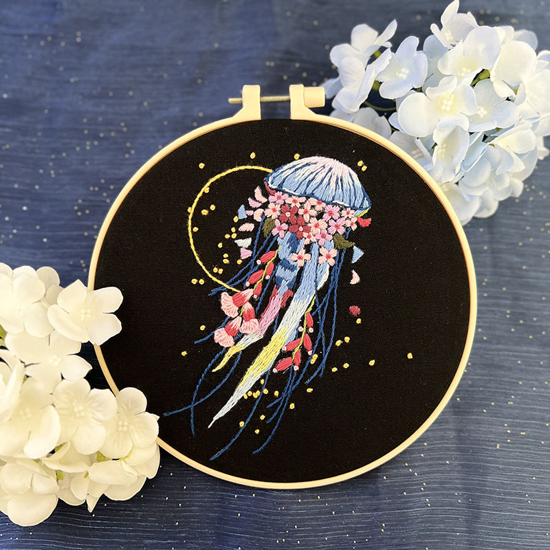 Marine Embroidery Jellyfish Pendant Material Package