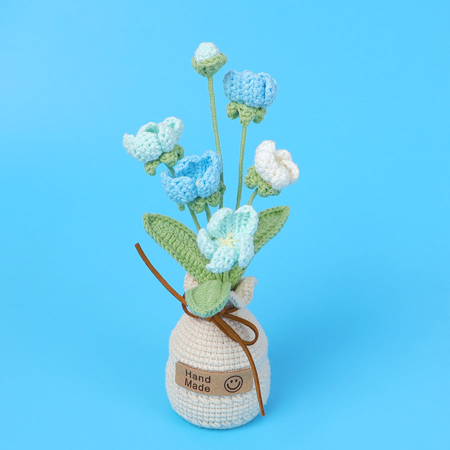 Finished Handmade Wool Woven Home Decoration Tulip Potted Plant
