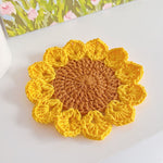 Hand-woven Flower Coaster Wool