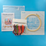 Cat Landscape Embroidery Kit Material Package