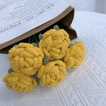 Overturn Pointed Rose Wool Hand-woven Flower Finished Product