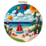 Stamp Wool Felt Painting With Embroidery Frame Material
