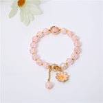 Sunflower Crystal Beaded Bracelet – Cute Daisy Charm Gift for Women