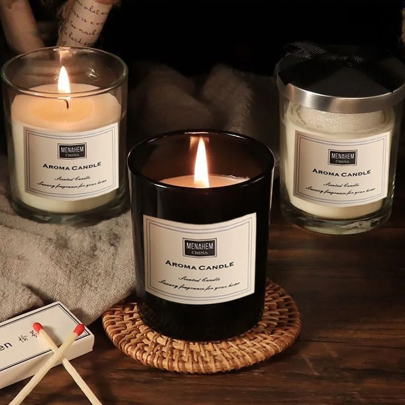 Glass Jar Soy Wax Gift Set Essential Oil Creative Home Decor Smoke-free Aromatherapy Ornament