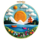 Stamp Wool Felt Painting With Embroidery Frame Material