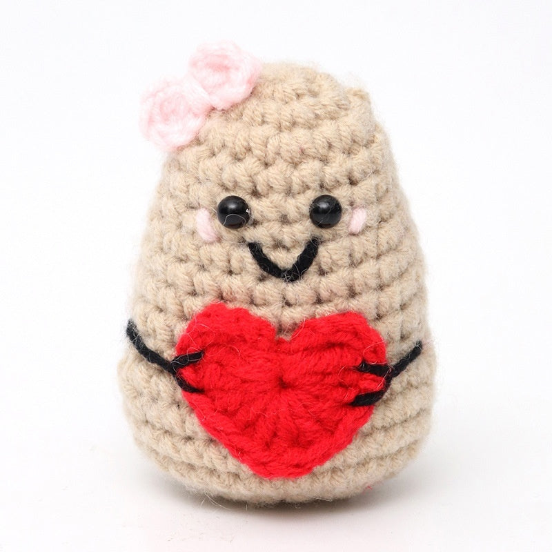 Wool Crocheted Positive Energy Potato Facial Expression Package Wool Fruit