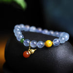 Iced Aquamarine Crystal Bracelet