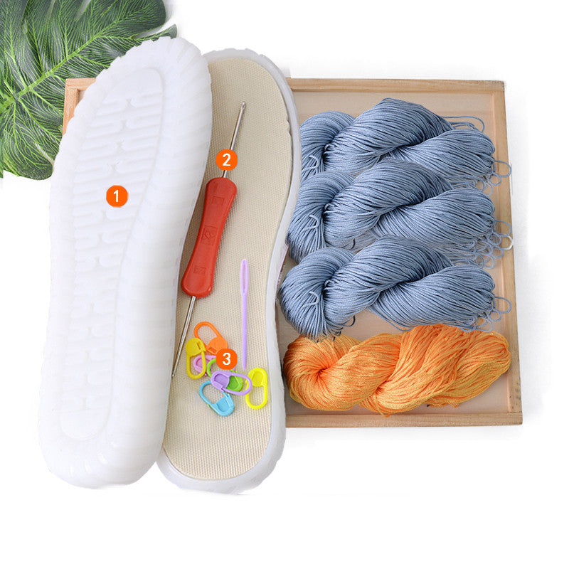 Handmade Knitting Hollow Thread Crystal Shoe Sole Hook Lace Material Package