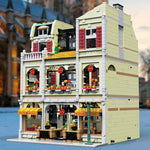 Pizza Shop Street View Series Town Scene High Difficulty Large Assembled Building Blocks Toy Model