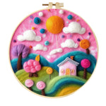 Stamp Wool Felt Painting With Embroidery Frame Material