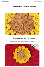 Hand-woven Flower Coaster Wool