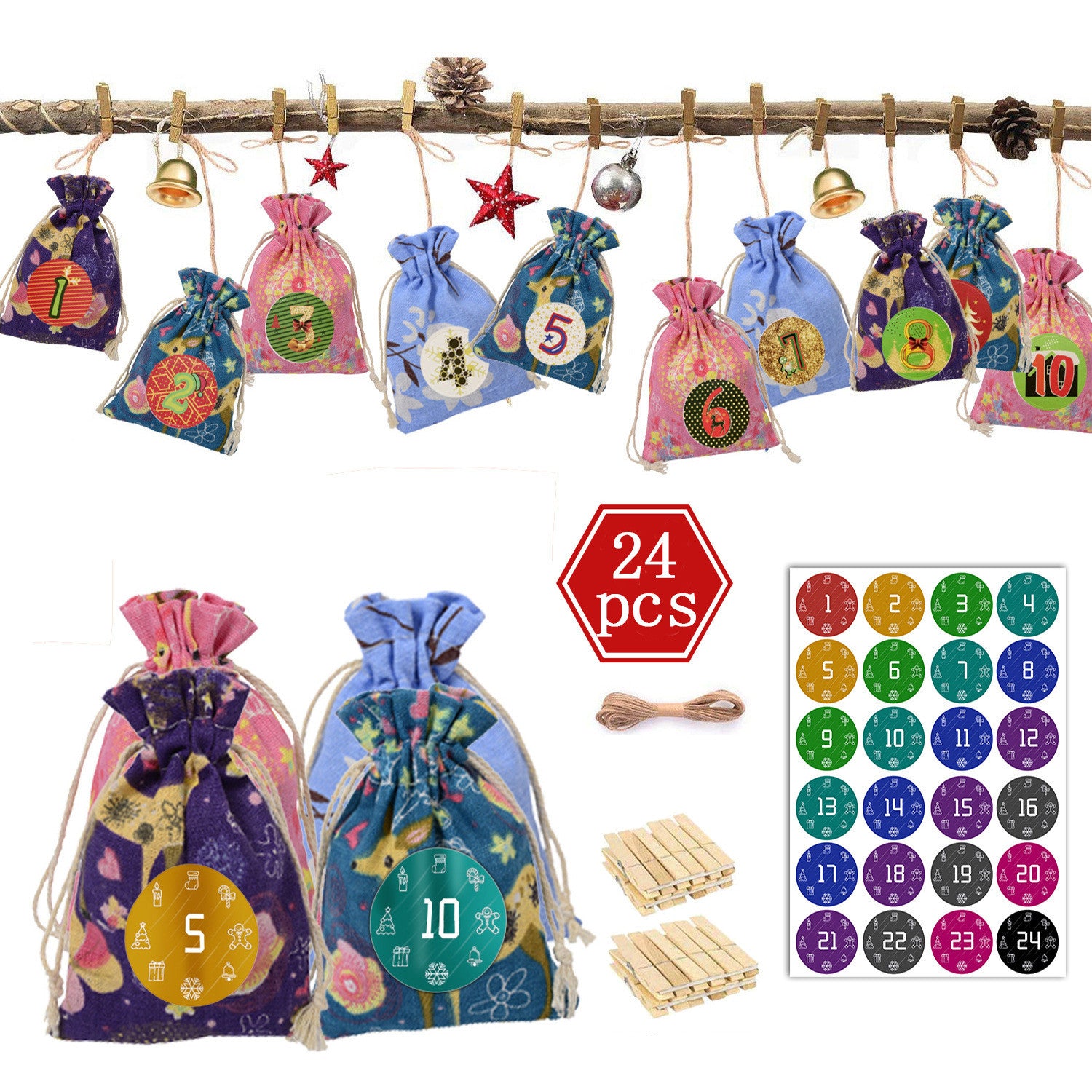 4-color Suit Christmas Fawn Cotton Gift Bag