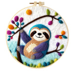 Stamp Wool Felt Painting With Embroidery Frame Material
