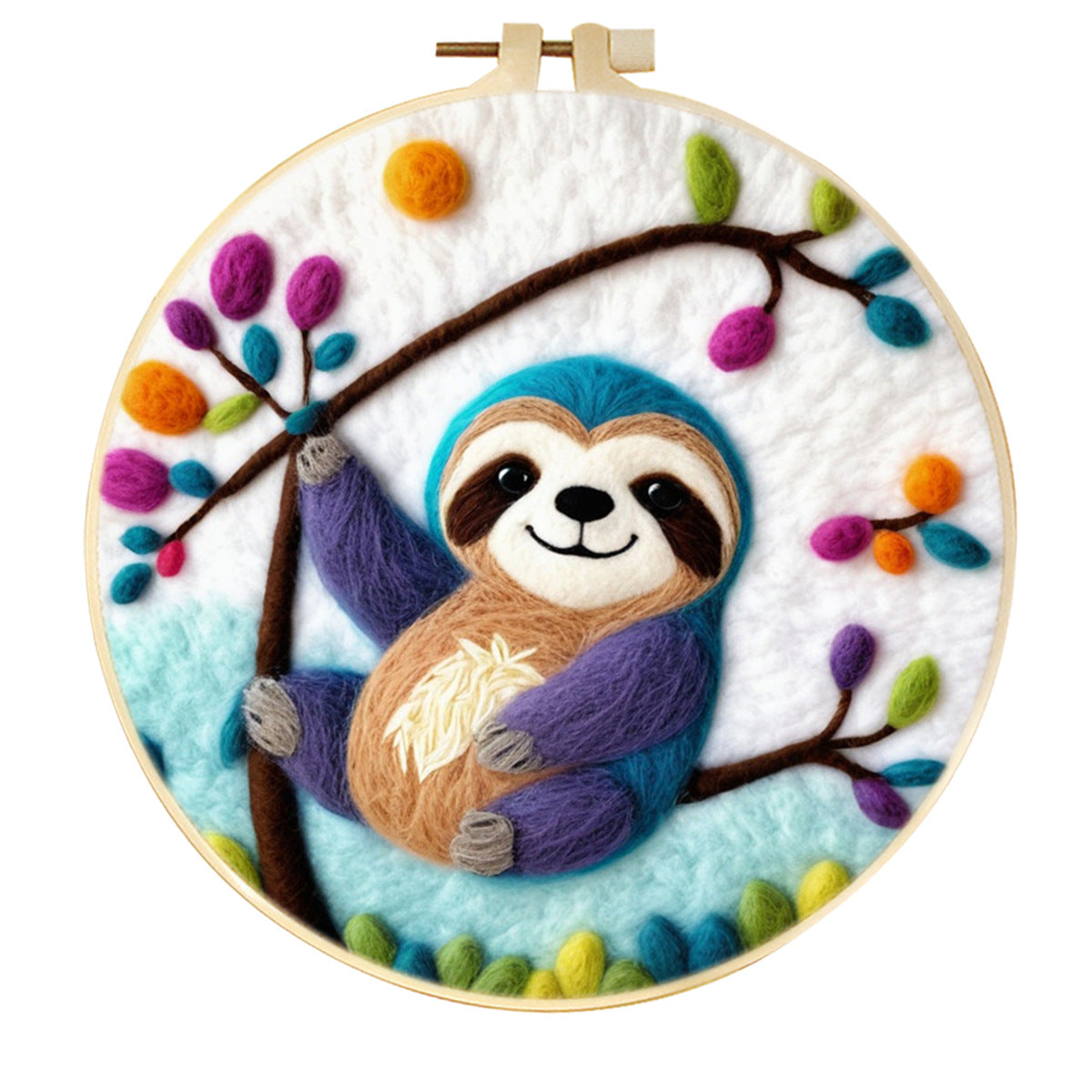 Stamp Wool Felt Painting With Embroidery Frame Material