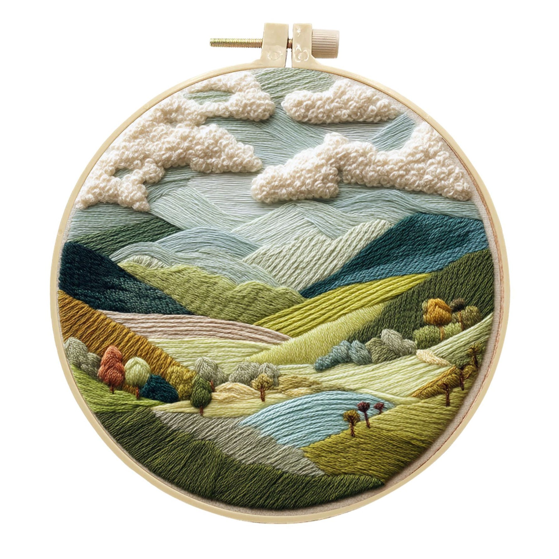 Embroidery Diy Landscape Handmade Cloth Art Material Kit
