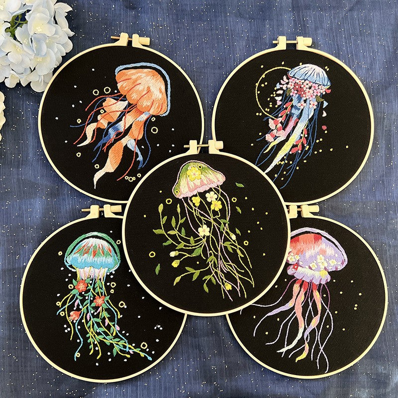 Marine Embroidery Jellyfish Pendant Material Package