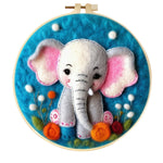 Stamp Wool Felt Painting With Embroidery Frame Material