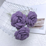 Overturn Pointed Rose Wool Hand-woven Flower Finished Product