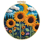 Stamp Wool Felt Painting With Embroidery Frame Material