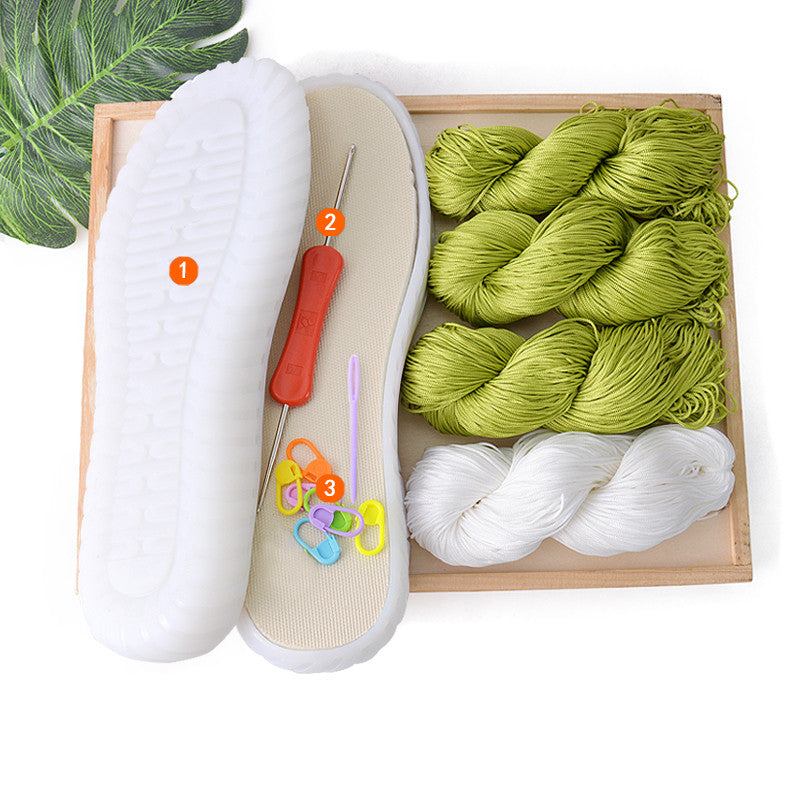 Handmade Knitting Hollow Thread Crystal Shoe Sole Hook Lace Material Package