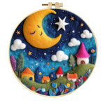 Stamp Wool Felt Painting With Embroidery Frame Material