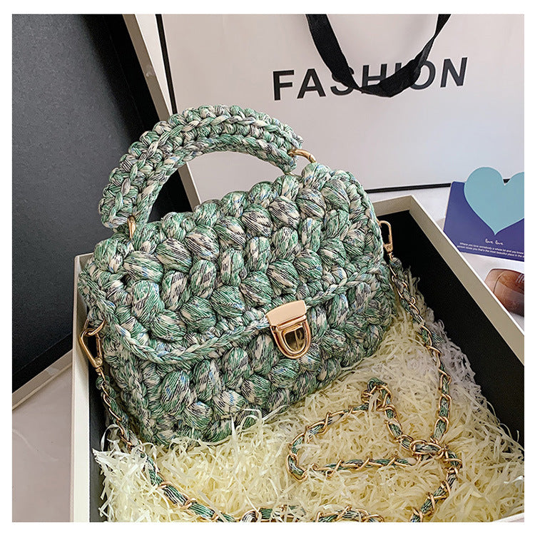 Homemade Diy Material Crochet Hand Messenger Bag