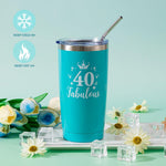 40th Birthday Gifts for Women,Happy BD Box for Her,Tuning 40 Year Old Gifts Basket,Unique Canvas Tote Bag Bday Presents Set Ideas for Daughter Best Friend Sister Wife Mom Female