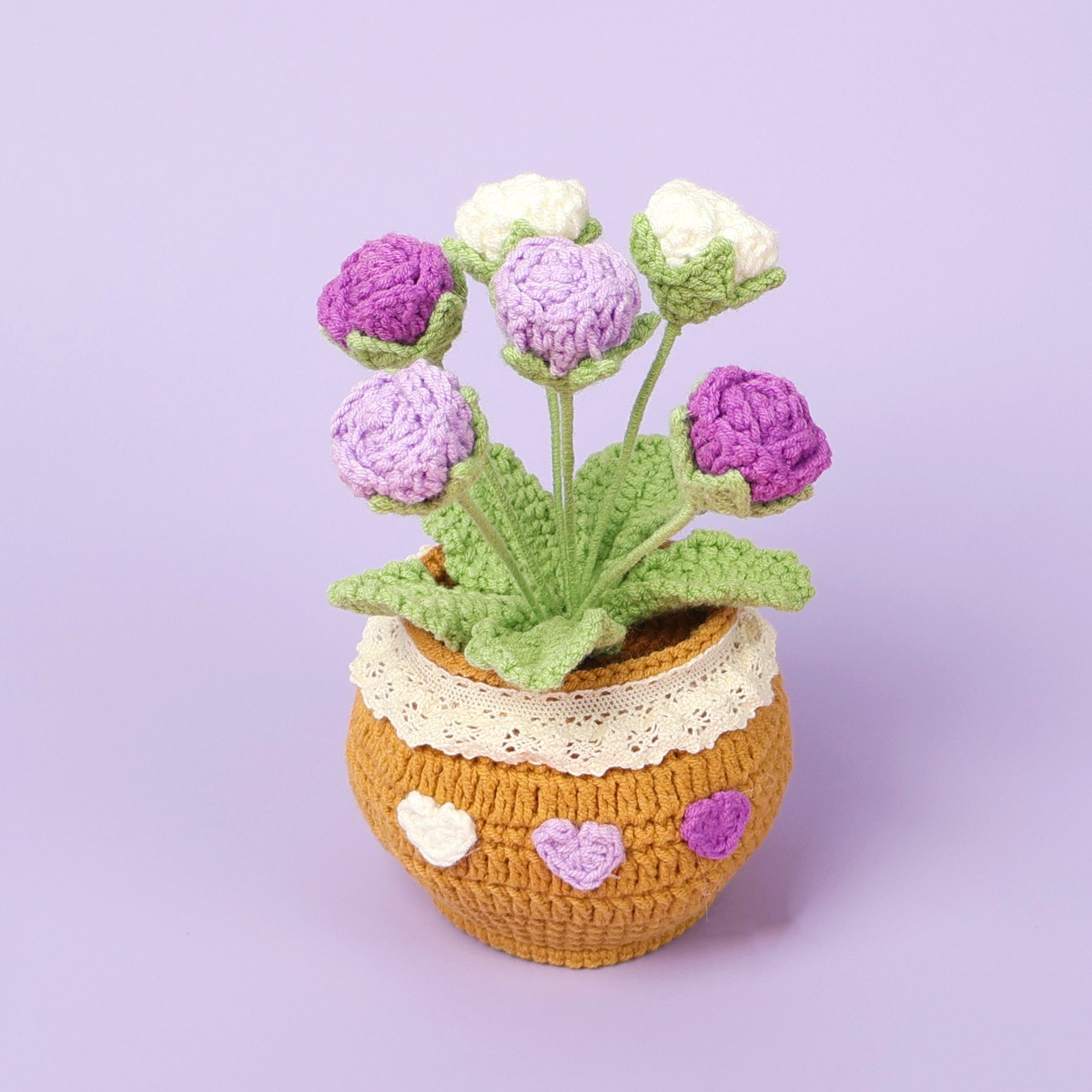 Finished Handmade Wool Woven Home Decoration Tulip Potted Plant