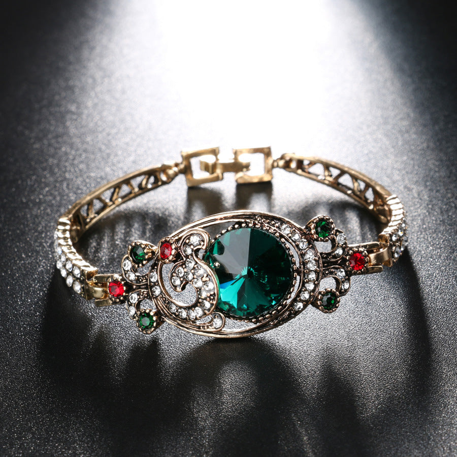 Vintage crystal gemstone exquisite ladies bracelet