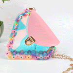 Handmade DIY Toy Colorful Princess Beaded Bag Girl Bag Manual Puzzle Wear Bead Assembling Material Package