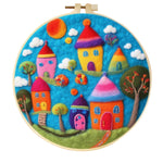Stamp Wool Felt Painting With Embroidery Frame Material