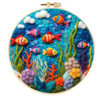 Stamp Wool Felt Painting With Embroidery Frame Material