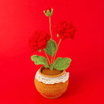 Finished Handmade Wool Woven Home Decoration Tulip Potted Plant