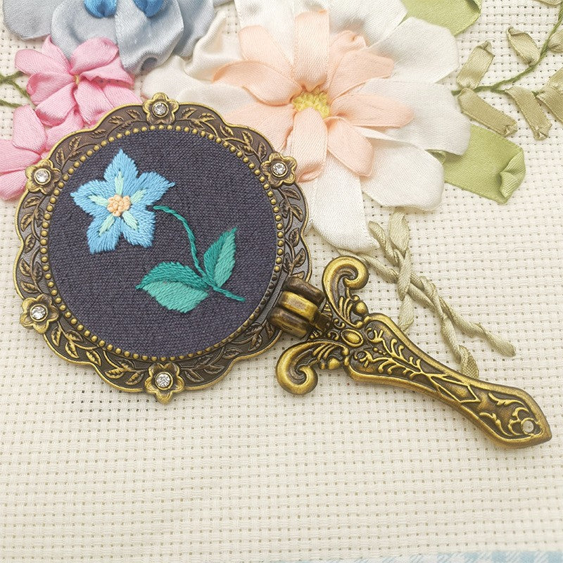 Fabric Makeup Mirror Embroidery Handmade Material Package