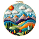 Stamp Wool Felt Painting With Embroidery Frame Material
