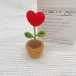 Hand-woven Mini Potted Office Decorations Wool Finished Product