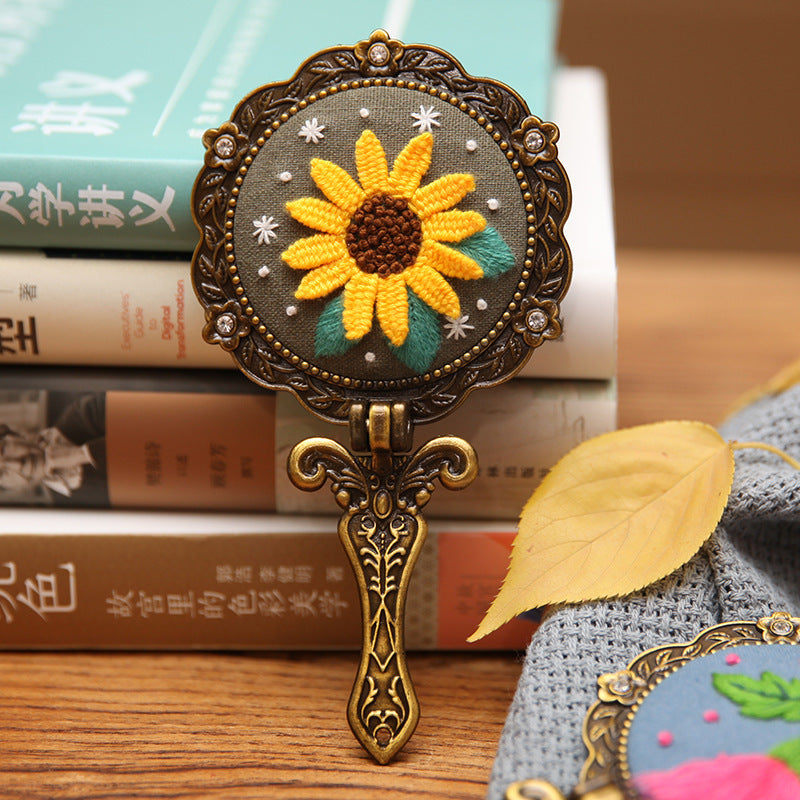 Fabric Makeup Mirror Embroidery Handmade Material Package