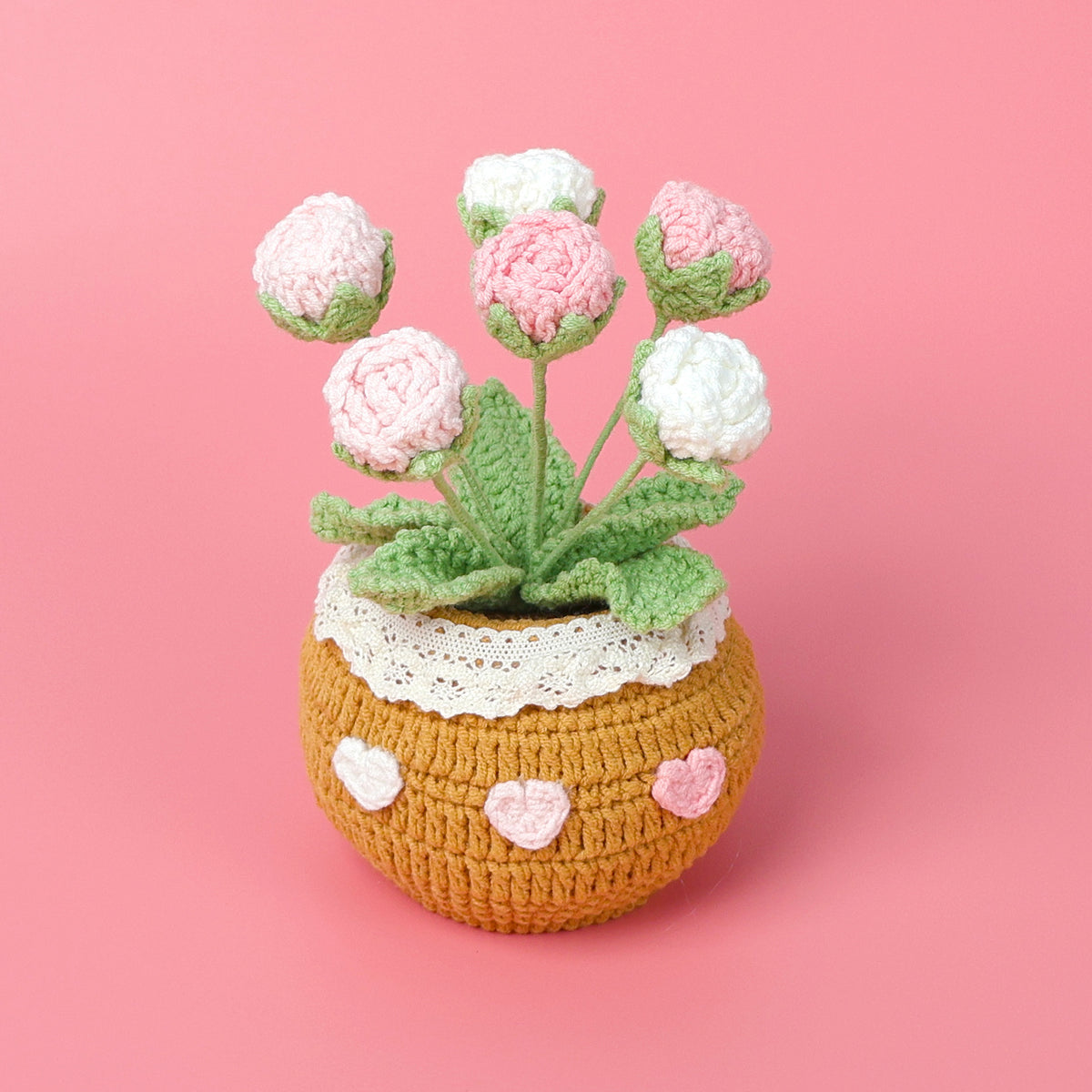 Finished Handmade Wool Woven Home Decoration Tulip Potted Plant