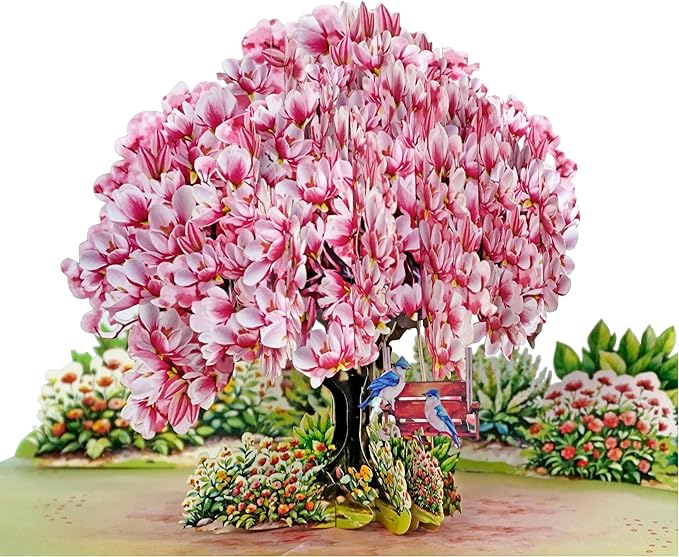 CUTPOPUP Magnolia Tree, Anniversary Card Pop Up, Wedding, Engagement, 3D Greeting Card (Magnolia Tree)
