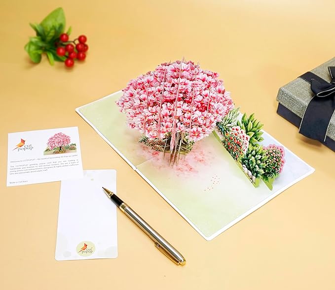 CUTPOPUP Magnolia Tree, Anniversary Card Pop Up, Wedding, Engagement, 3D Greeting Card (Magnolia Tree)