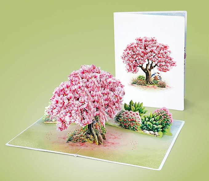 CUTPOPUP Magnolia Tree, Anniversary Card Pop Up, Wedding, Engagement, 3D Greeting Card (Magnolia Tree)