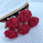 Overturn Pointed Rose Wool Hand-woven Flower Finished Product