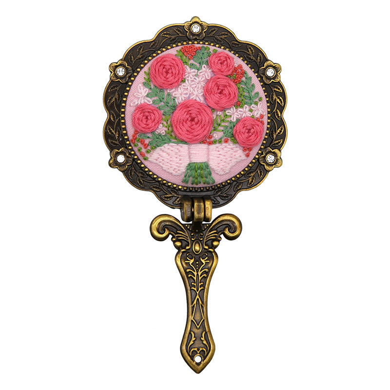 Fabric Makeup Mirror Embroidery Handmade Material Package